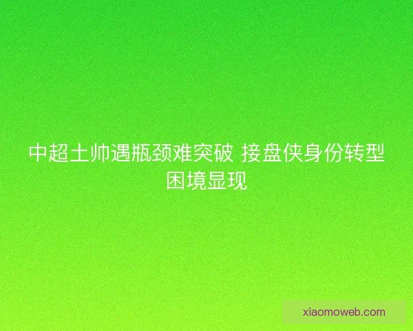 中超土帅遇瓶颈难突破 接盘侠身份转型困境显现