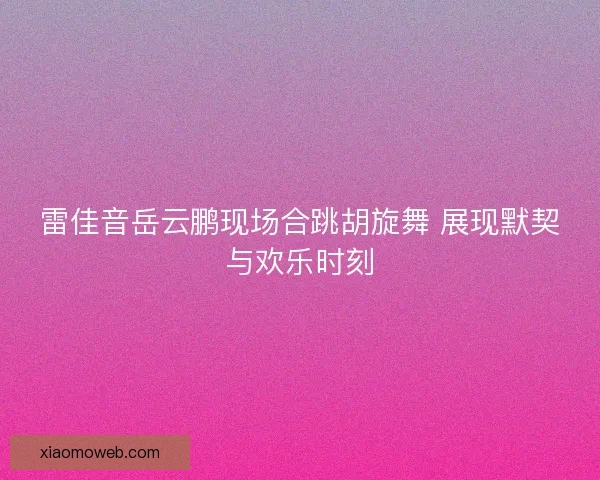 雷佳音岳云鹏现场合跳胡旋舞 展现默契与欢乐时刻